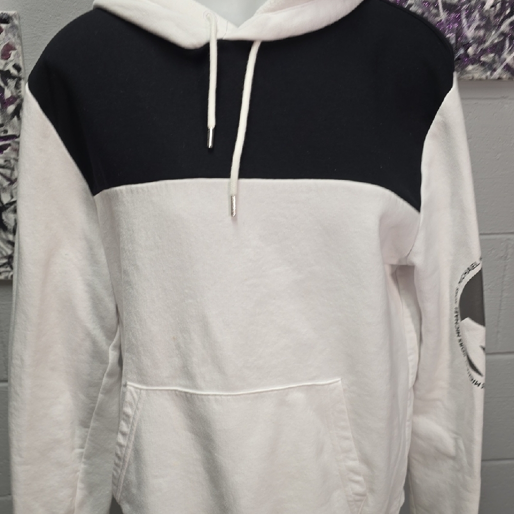 Michael Kors Black and White Colorblock Hooded Sweatshirt - Picture 3 of 11